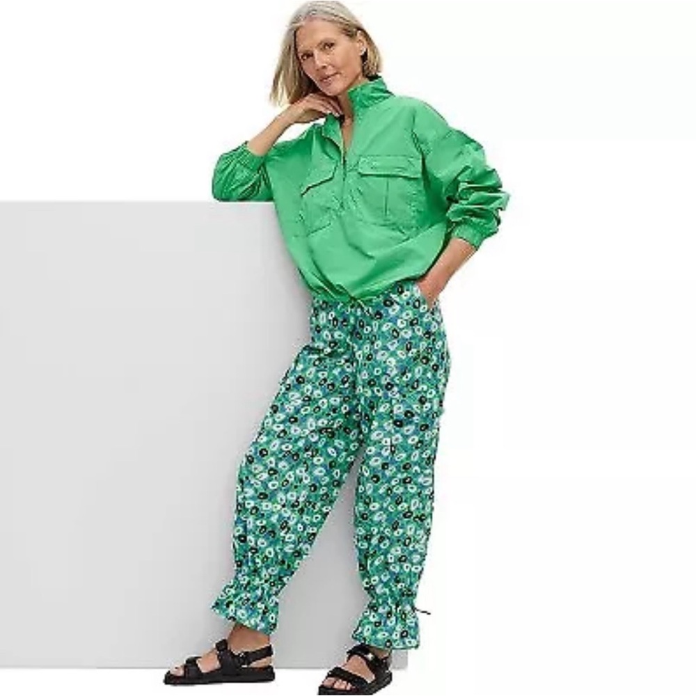 Dvf Diane Von Furstenberg Target Utility Dot Green Cargo Parachute Pants Medium